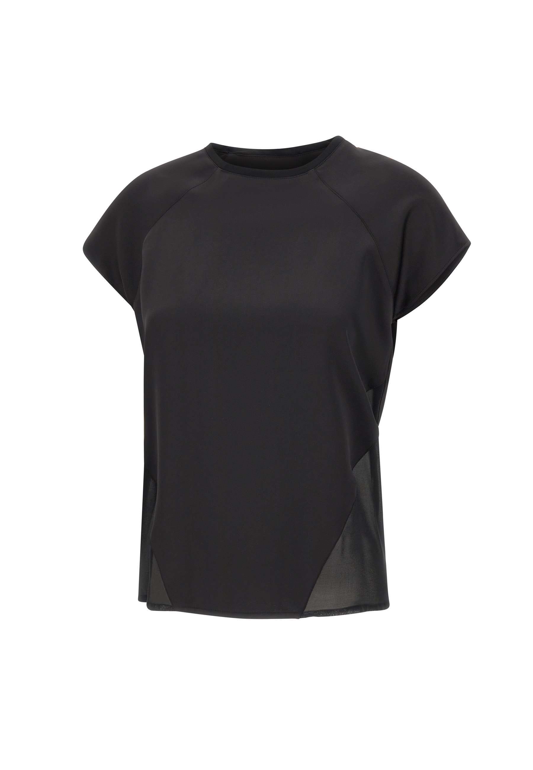 Liu •jo Satin Short-sleeve Top In Black