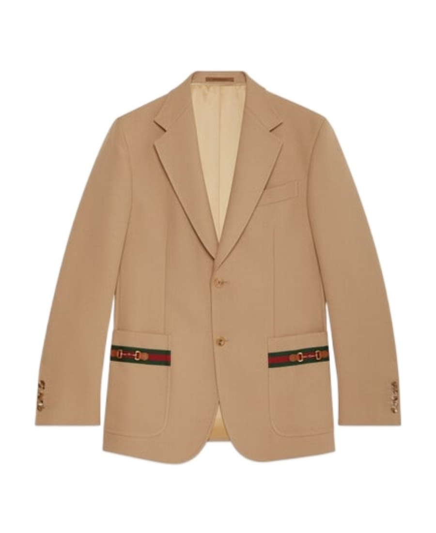 Gucci Notched-lapel Single-breasted Blazer In Nude