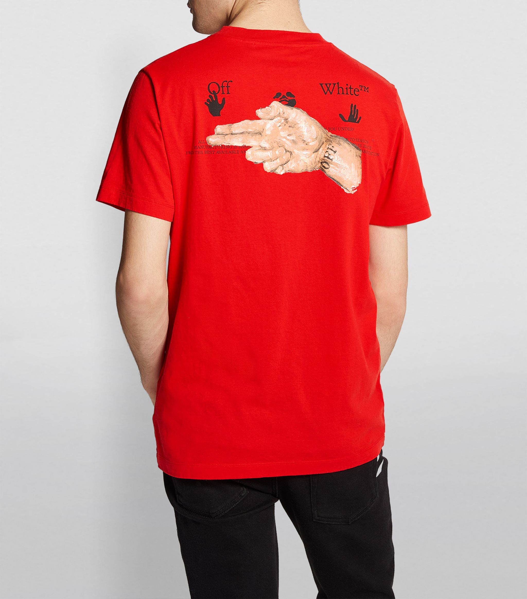 Off-white Logo-print Short-sleeve T-shirt In Red