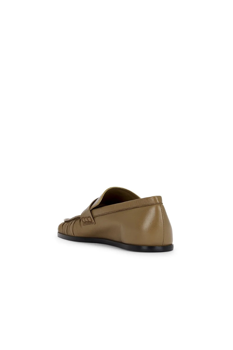 Jil Sander Wrinkled Leather Square-toe Loafers In Multi