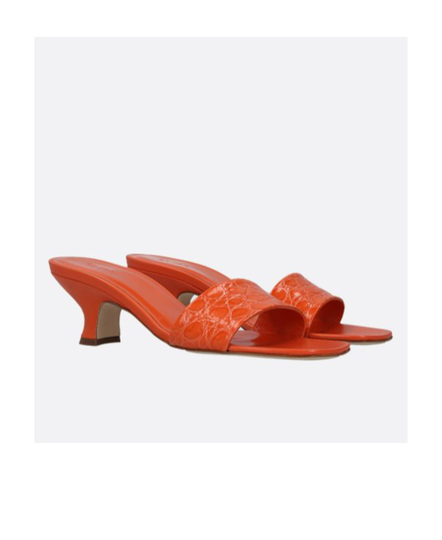 By Far Ceni Embossed Mules In Brown