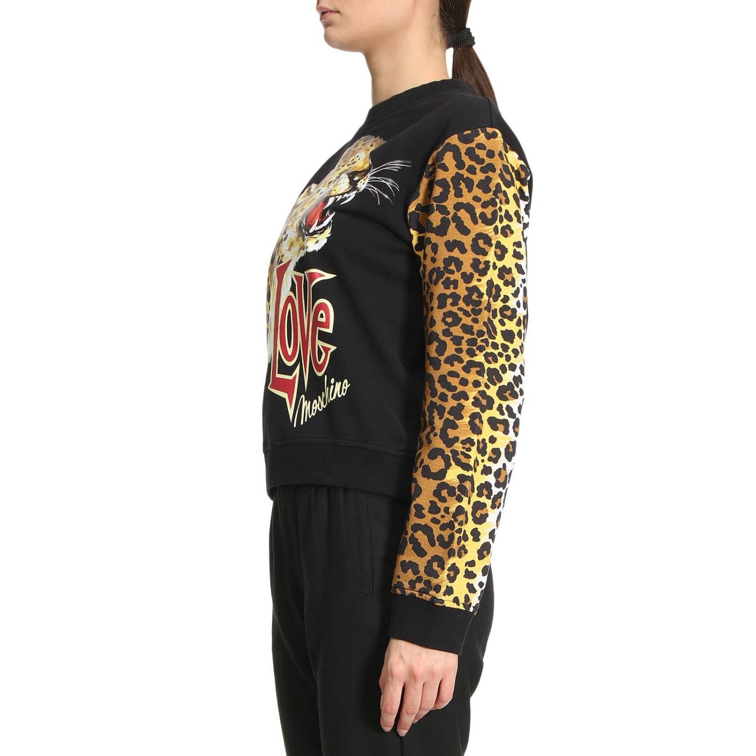 Moschino Printed Sweater In Black