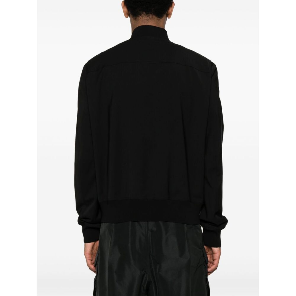 Rick Owens Crepe Wool Bomber Jacket In Black