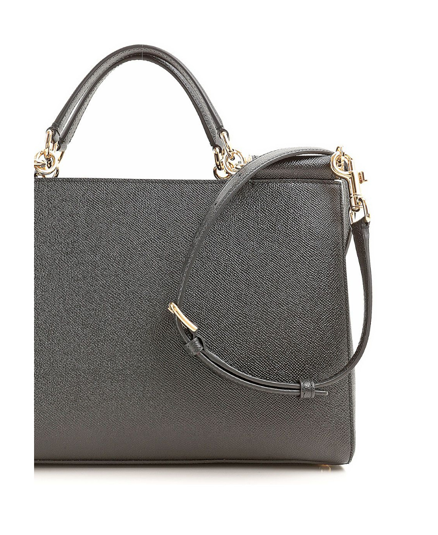 Dolce & Gabbana Logo Details Handbag In Black