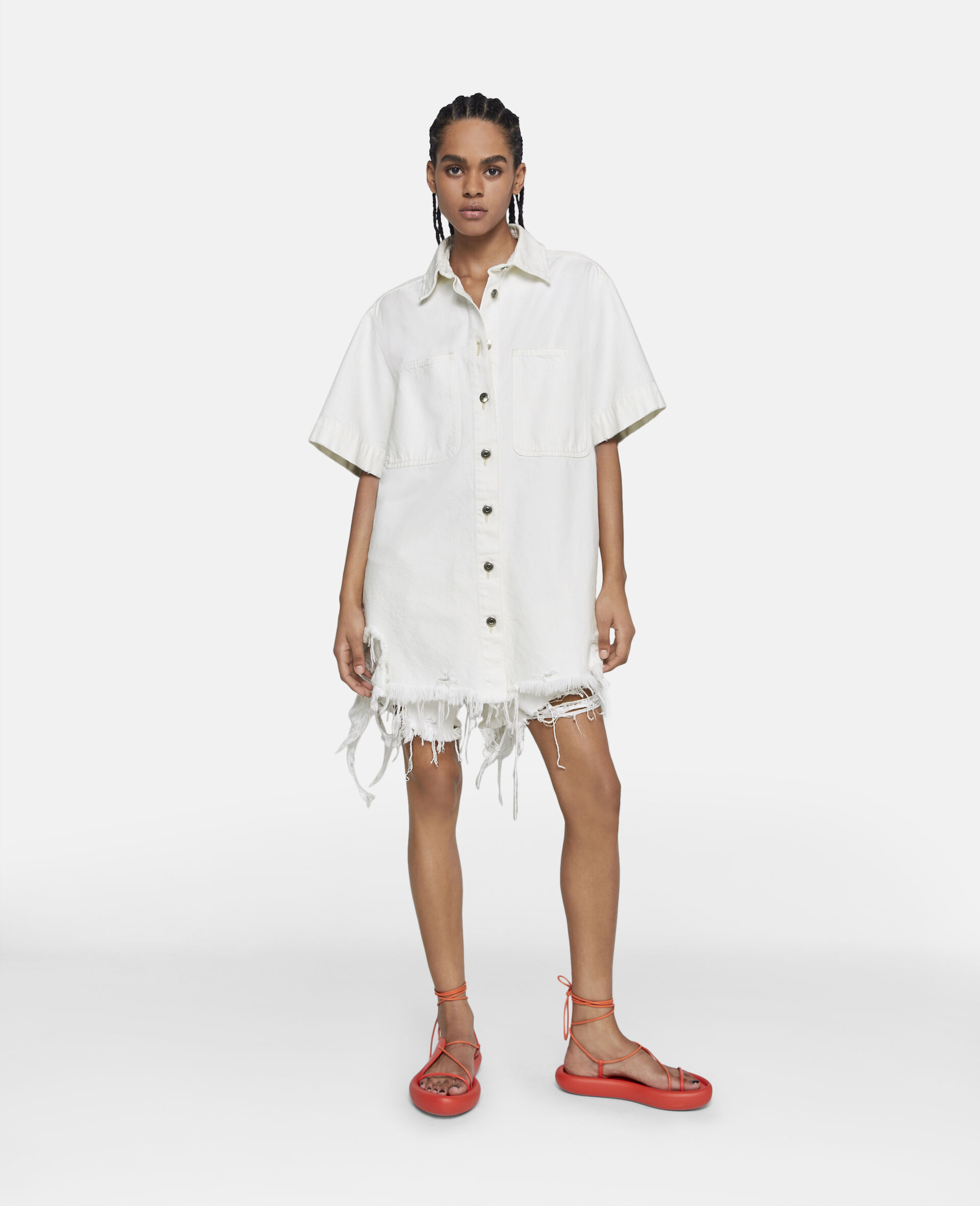 STELLA MCCARTNEY PIERCED DENIM SHORTS 