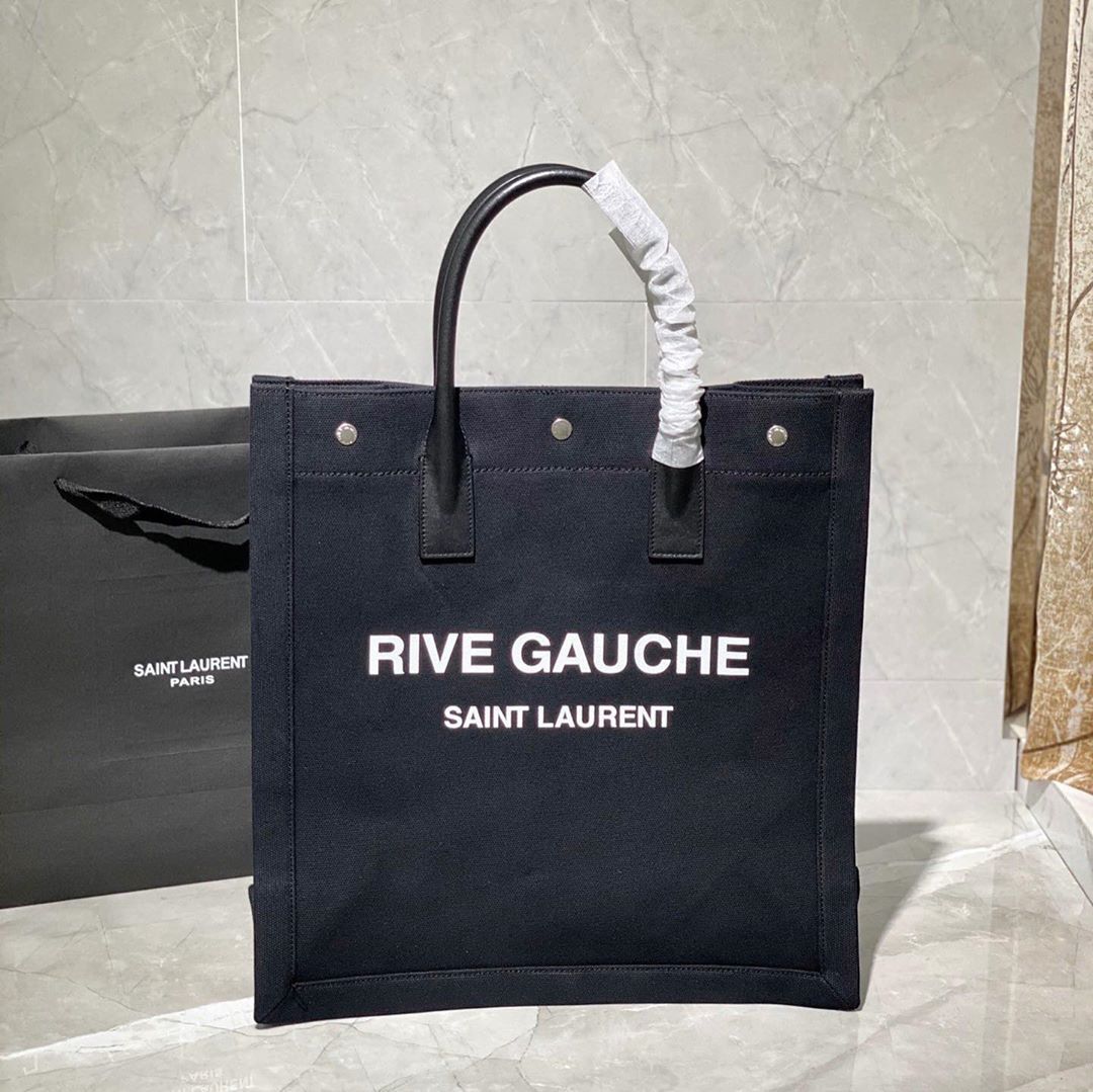 Saint Laurent Men Rive Gauche Tote Bag In Black