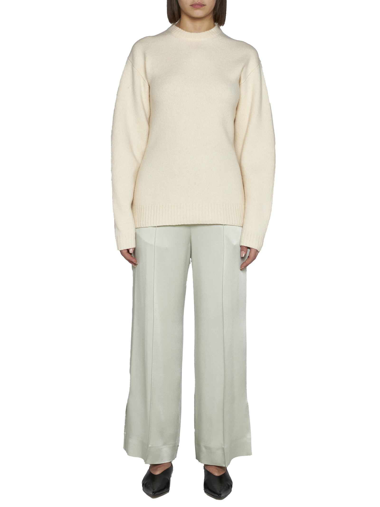 Shop Jil Sander Crew-neck Wool Jumper In White