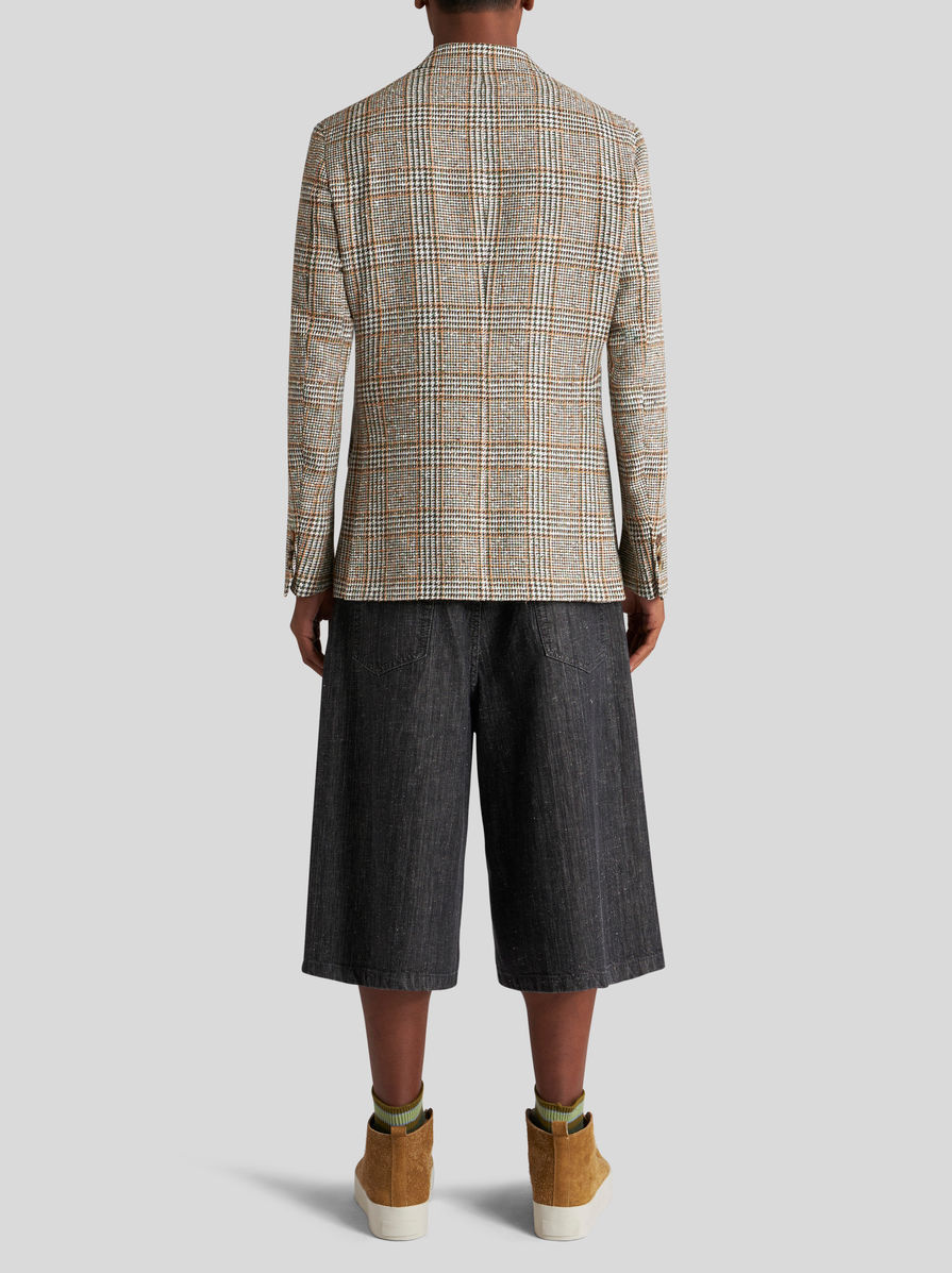 Etro Checked Houndstooth Blazer In Nude