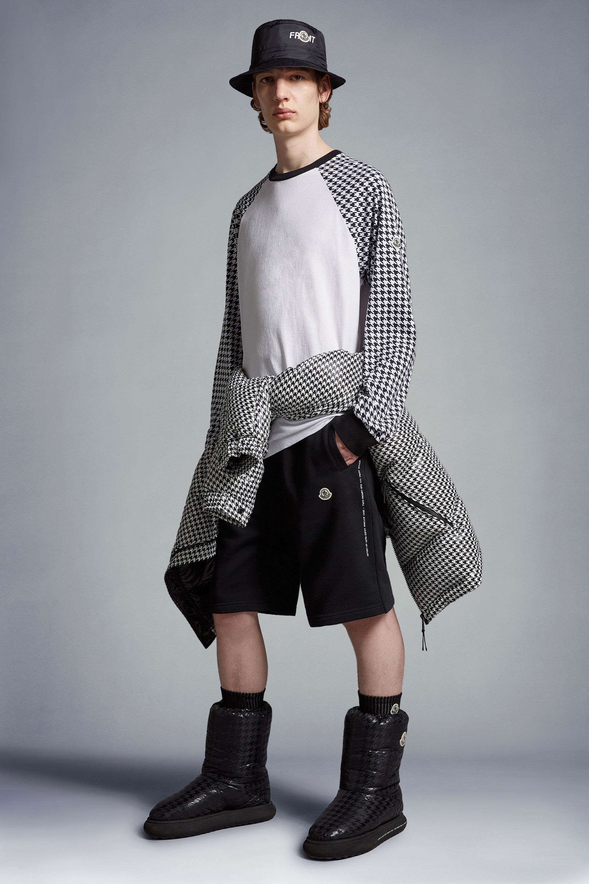 Moncler X Fragment Logo-print Track Shorts In Black