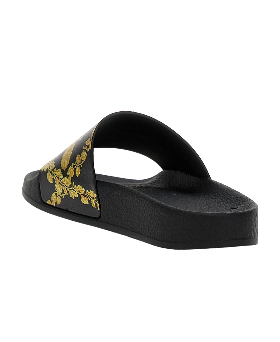 Versace Medusa-print Pool Slides In Black