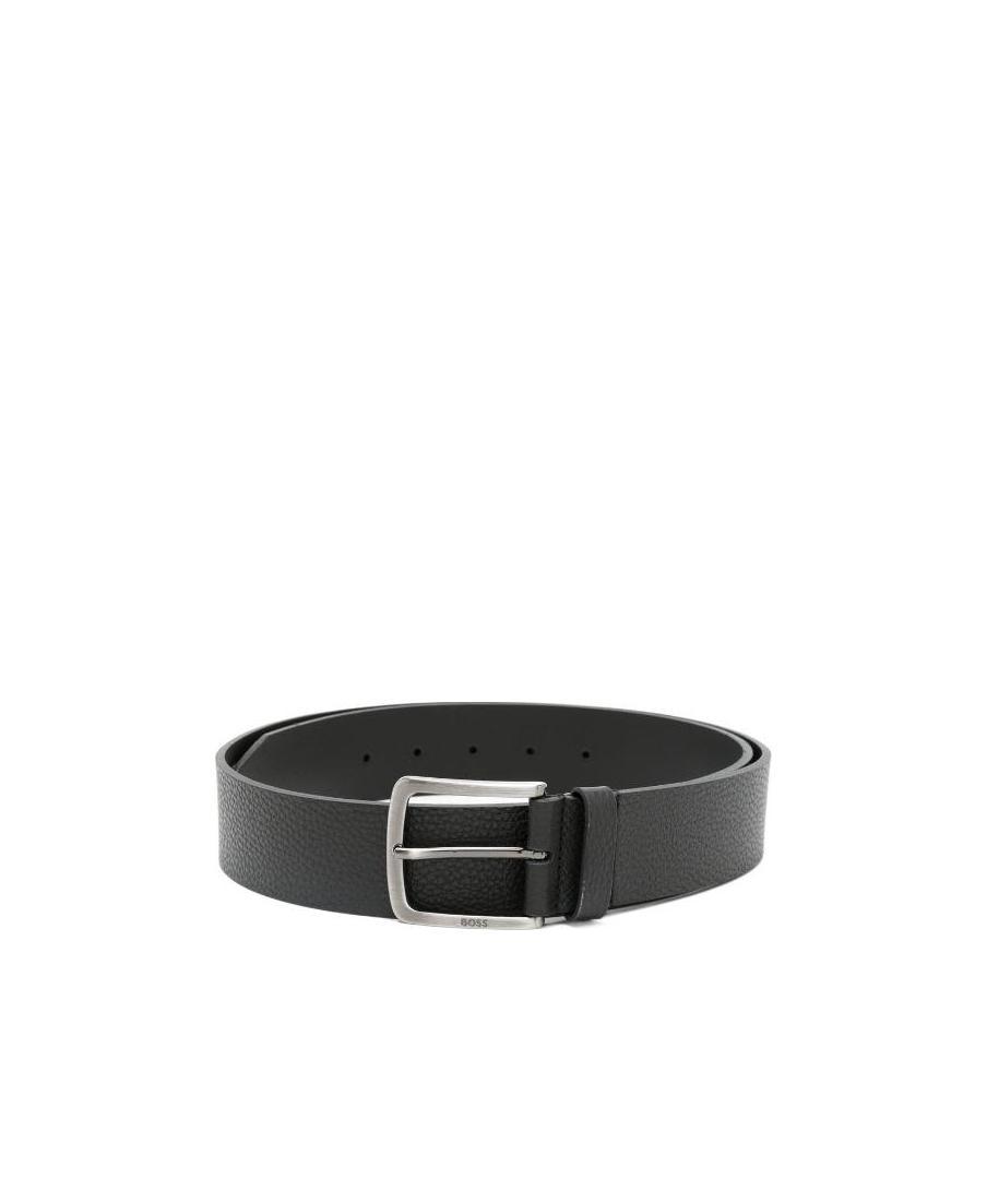 Hugo Boss Logo Buckle Belt In Black