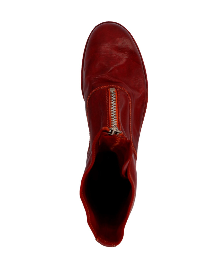 Guidi 310 Series Front Zipper And Ankle Boots In Red