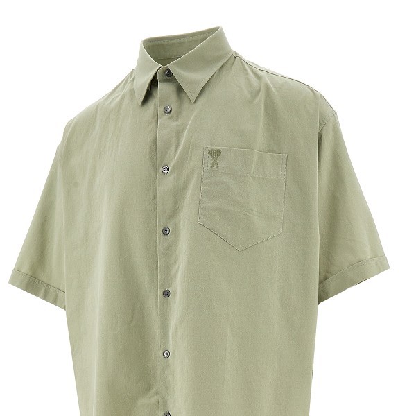 Ami Alexandre Mattiussi Ami Paris Ami De Coeur Logo Embroidered Short-sleeved Shirt In Nude