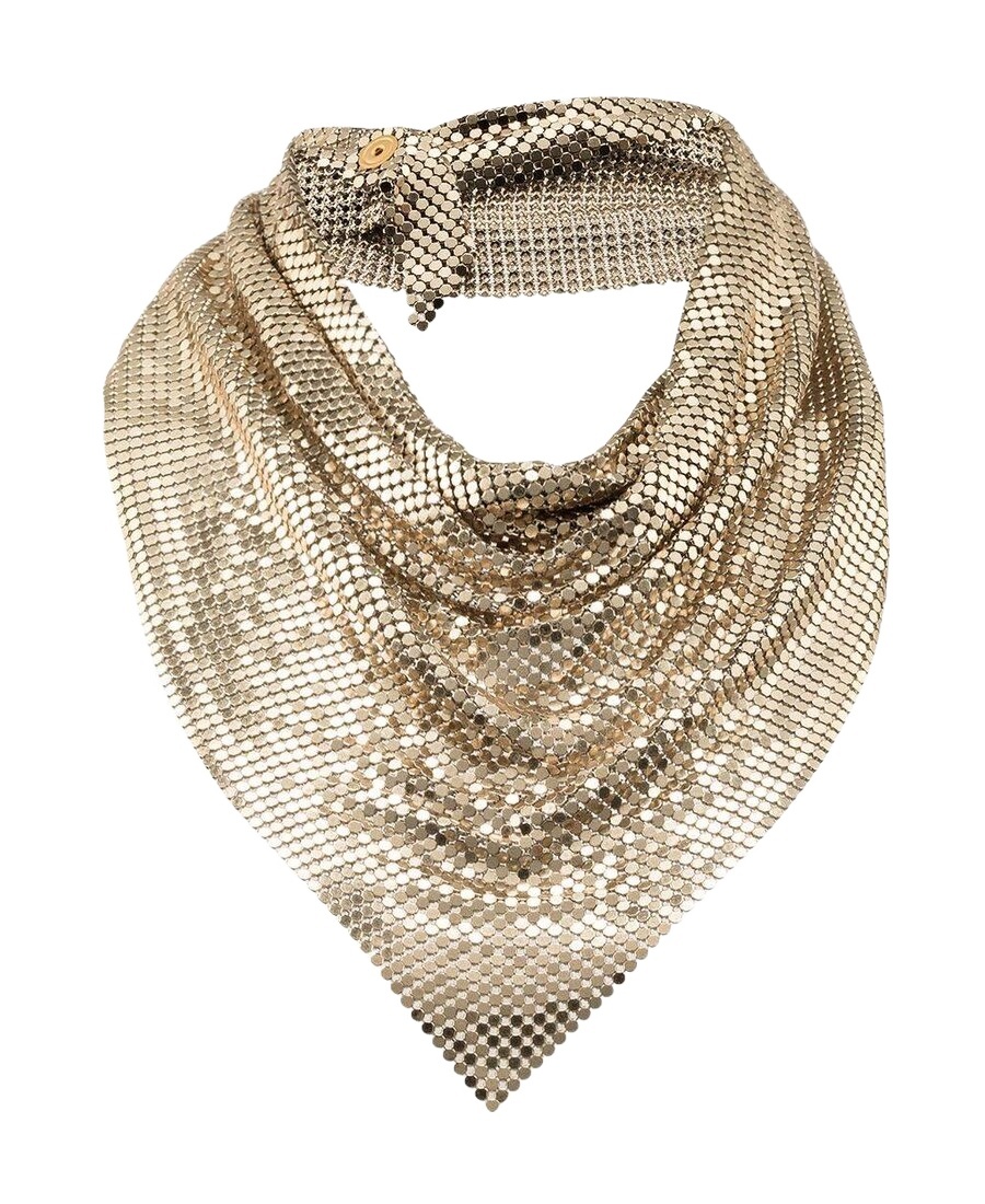 Rabanne Draped Mesh Necklace In Nude