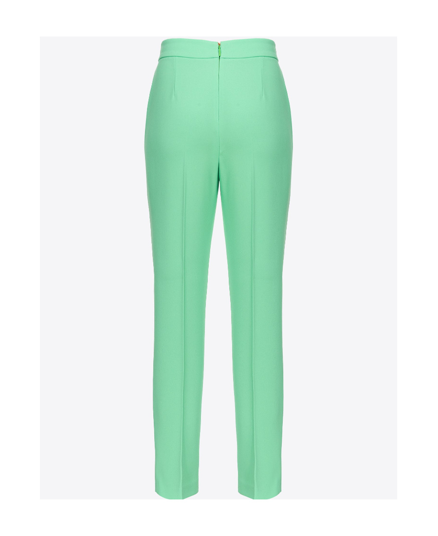 Pinko Pressed-crease Tapered-leg Trousers In Green