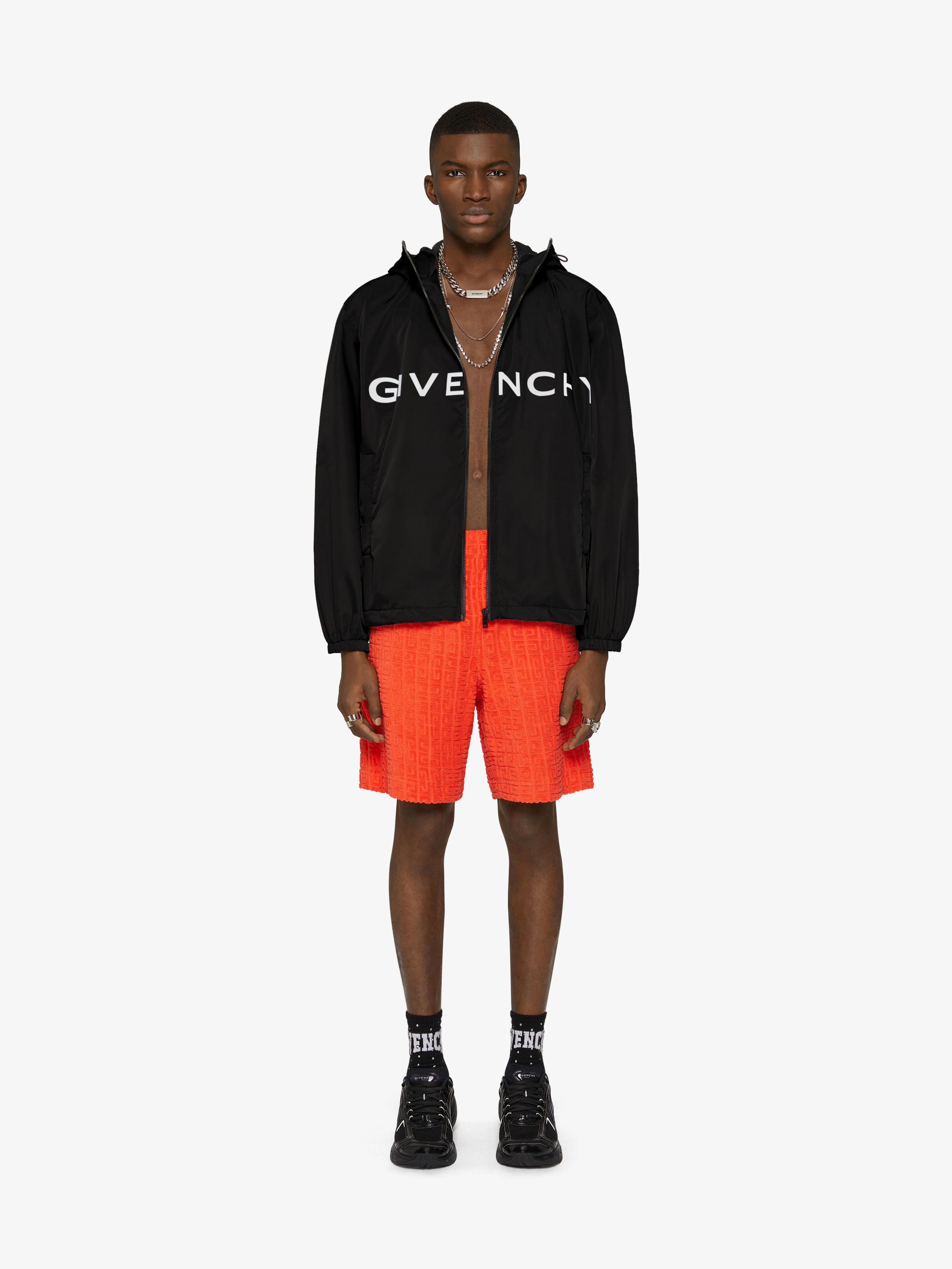 Givenchy Logo-print Hooded Lightweight Jacket In Black