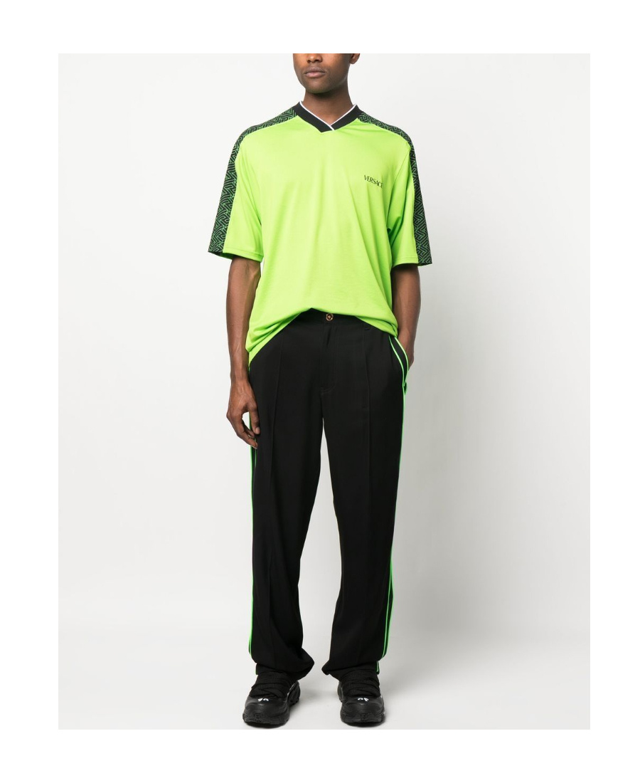 Versace Men's Logoed Side Stripes Track-pants In Black