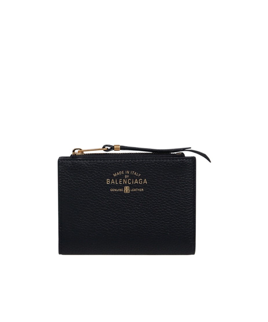 Balenciaga Carrie Bi-fold Coin Card Holder In Black