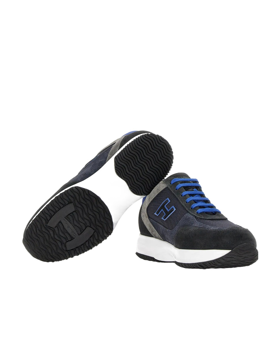 Hogan Interactive Leather Sneakers In Blue