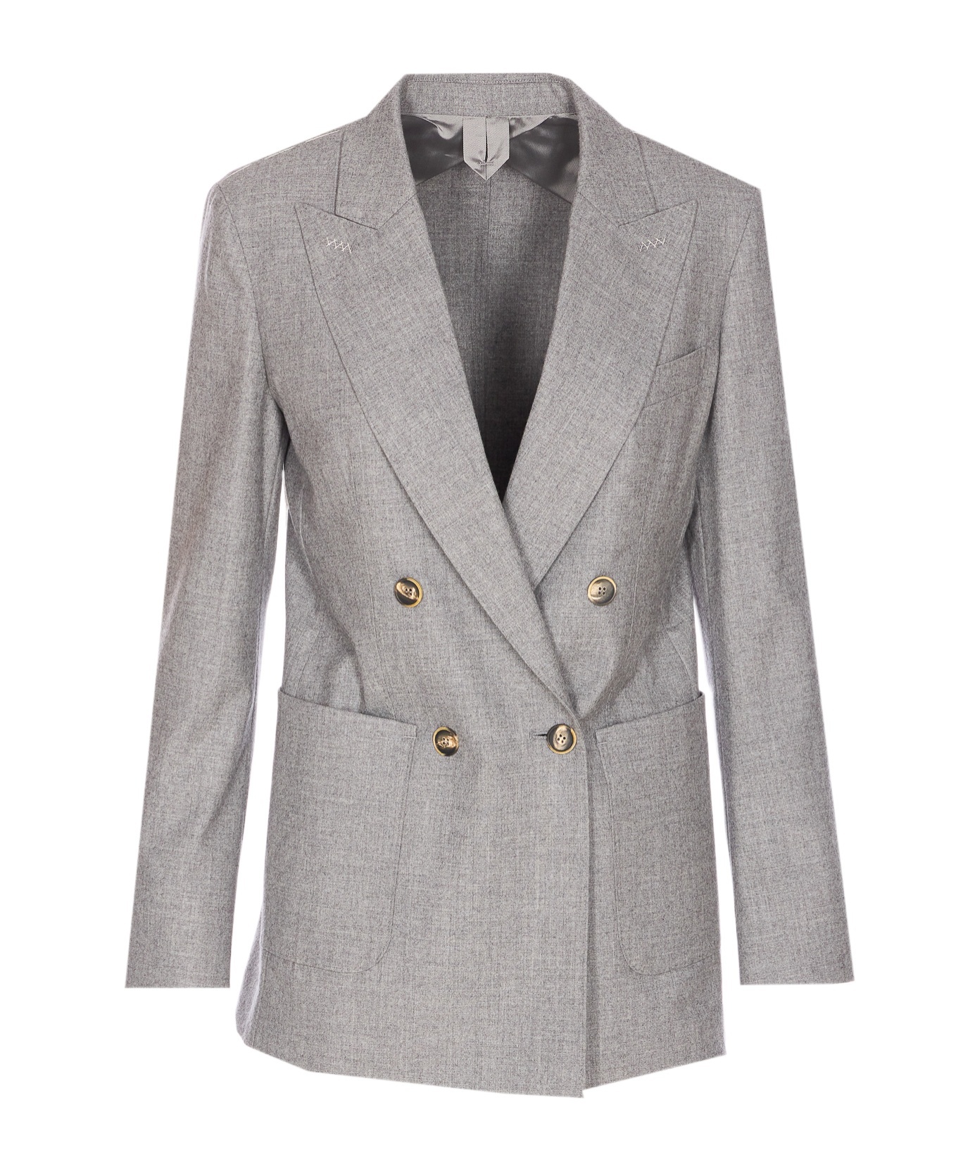 Max Mara Double Breasted Blazer In Gray