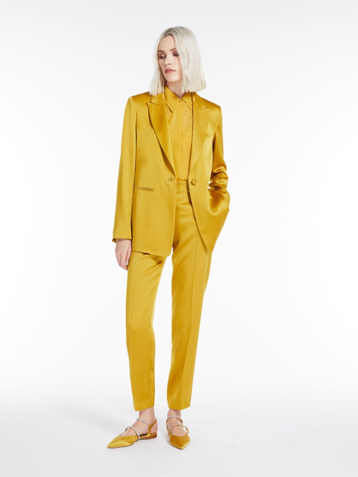 Max Mara Single-breasted Blazer In Yellow