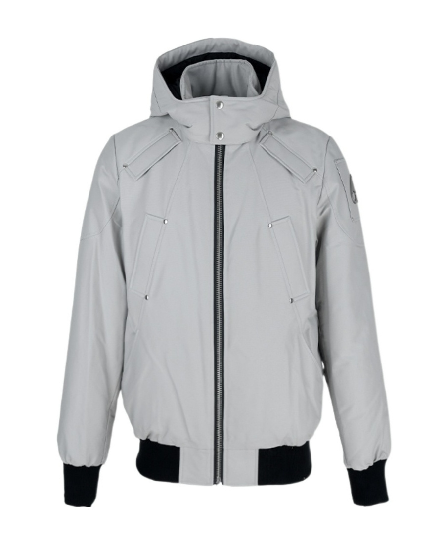 Moose Knuckles Biencourt Padded Bomber Jacket In Gray