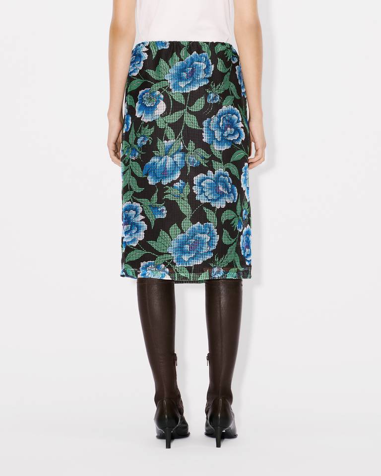 Kenzo Midirock Mit Pfingstrosen-print In Green
