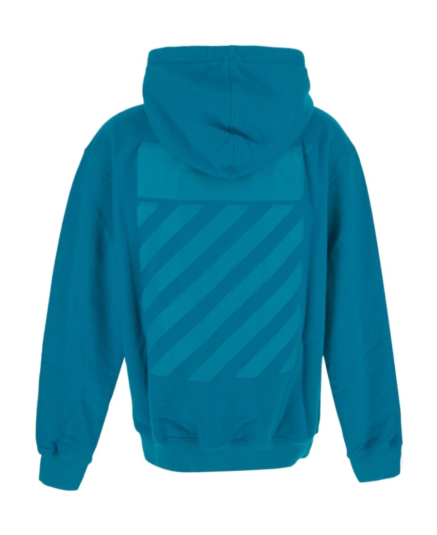 Off-white Diagonal-stripe Drawstring Hoodie In Blue