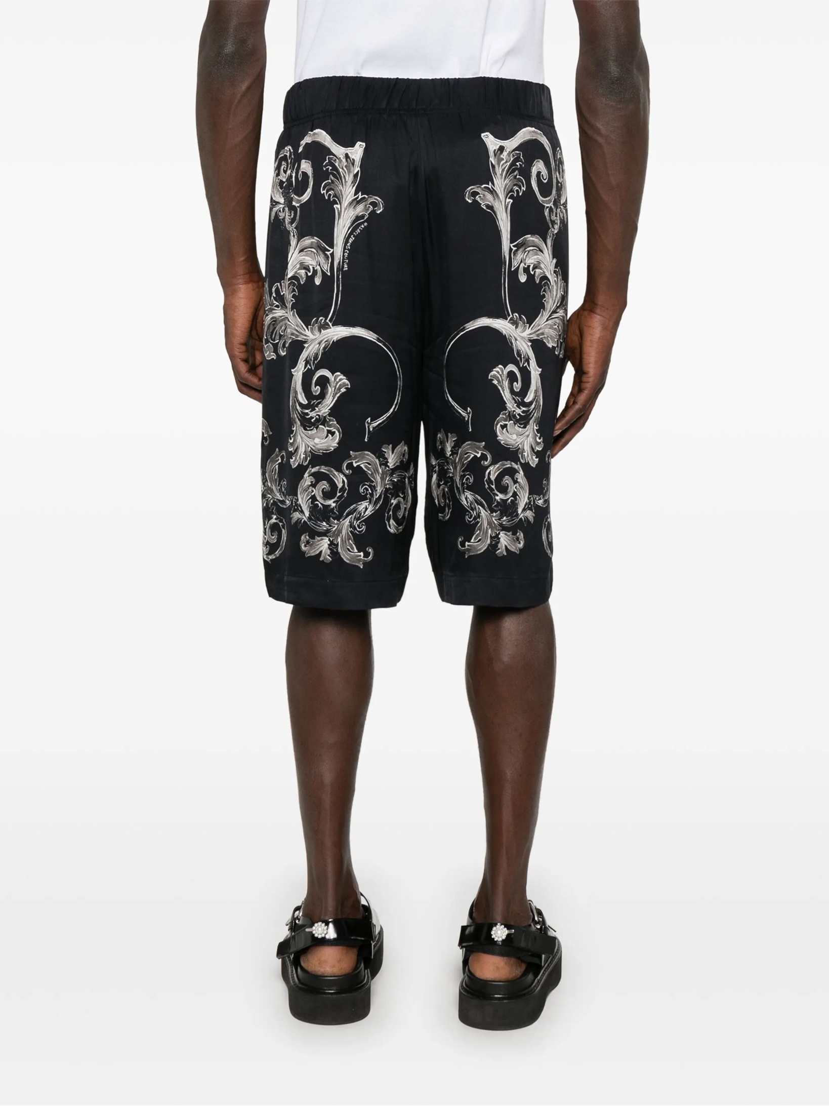Versace Jeans Elastic Waist Shorts In Black