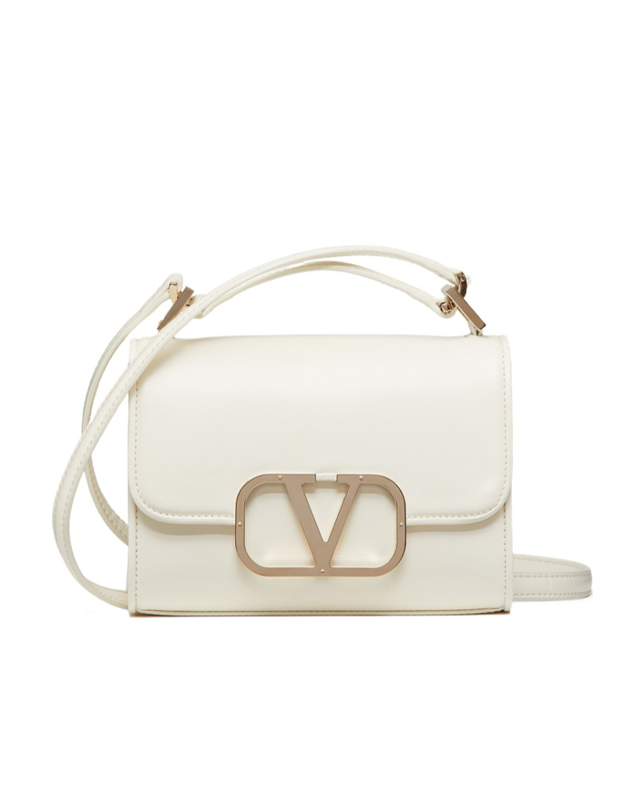 Valentino Garavani Vlogo Signature Shoulder Bag In White