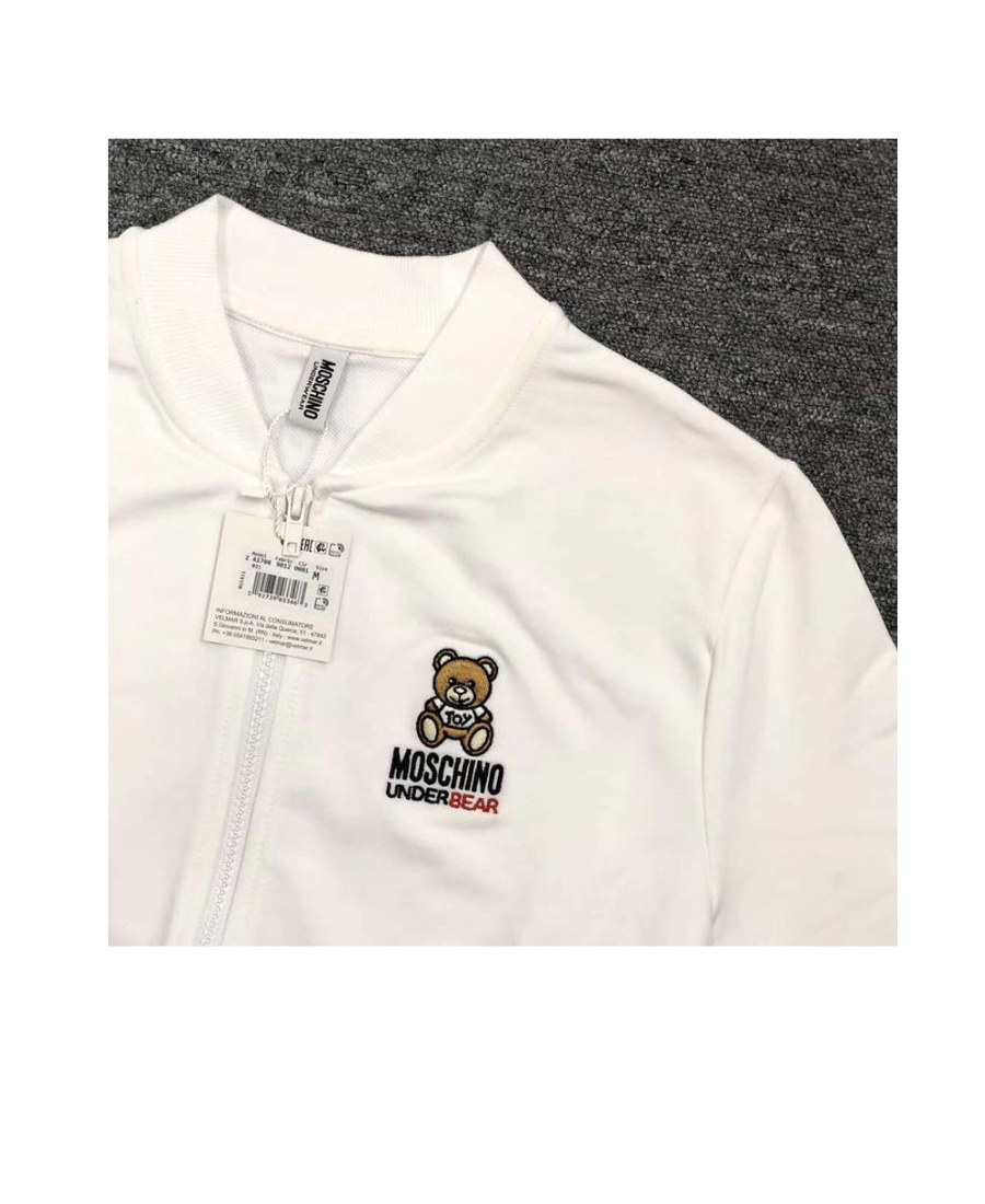 Moschino Printed Pattern Casual Jacket In White