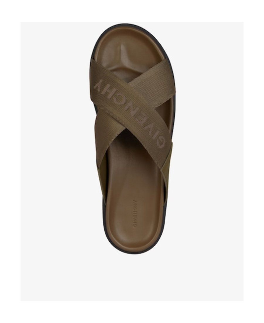 Givenchy G Plage Cross Ribbon Flip-flops In Green