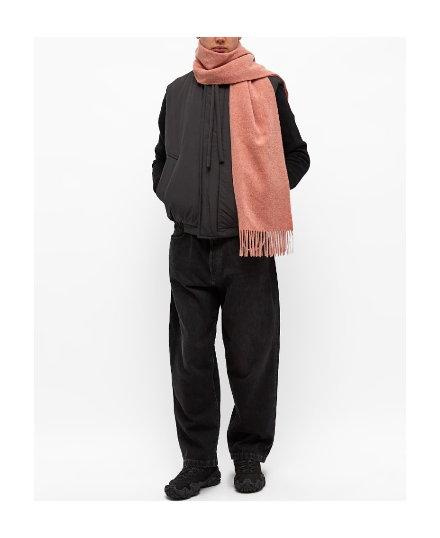 Shop Acne Studios Fringed Wool Scarf In Pink