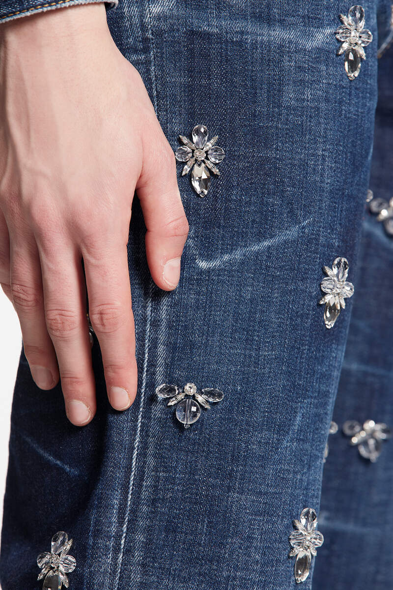 Dsquared2 Crystal Flies High-rise Jeans In Blue