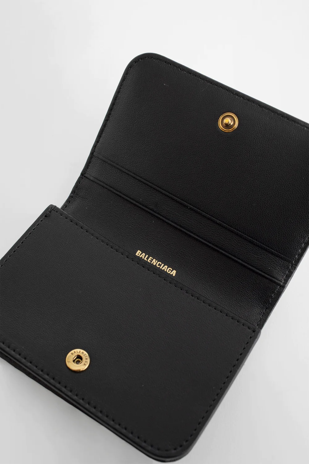 Balenciaga Monaco-motif Leather Wallet In Black