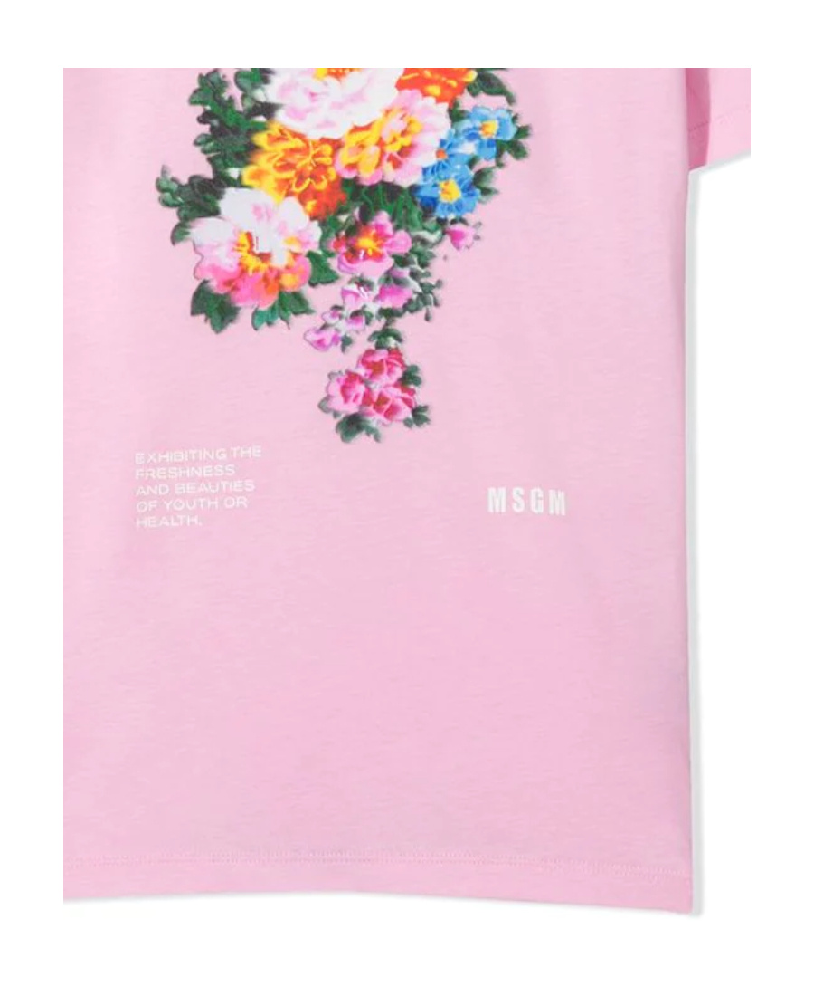 Msgm Printed Short-sleeved T-shirt In Pink