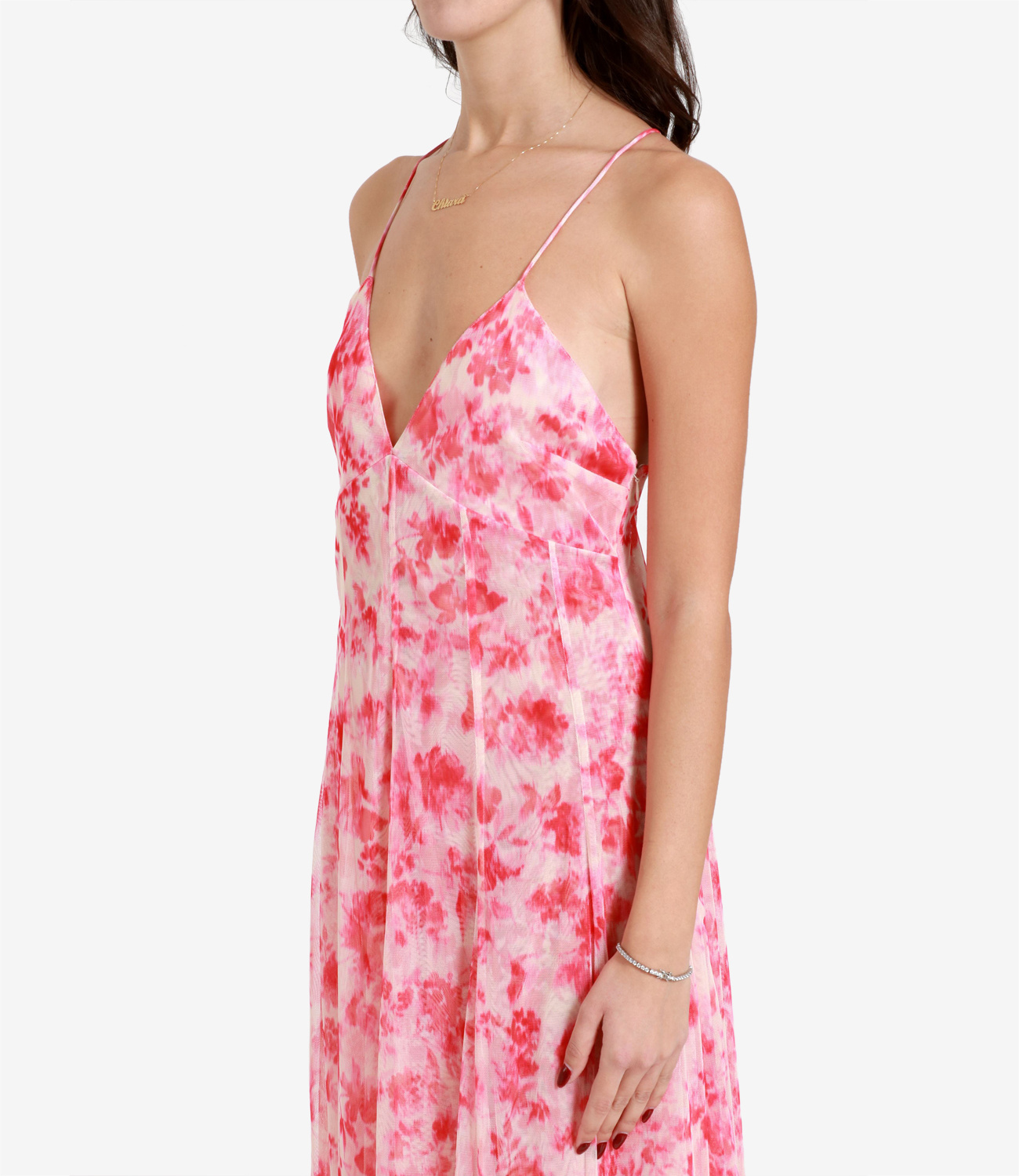 Philosophy Di Lorenzo Serafini A Dress With A Halter And Bare Back In Pink