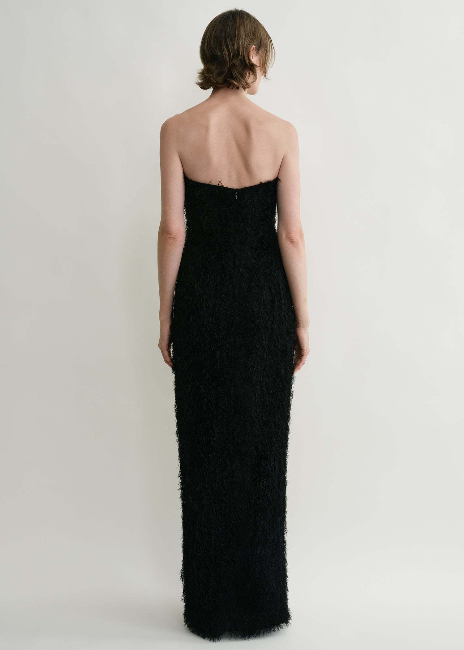 Totême Strapless Embroidered Dress In Black