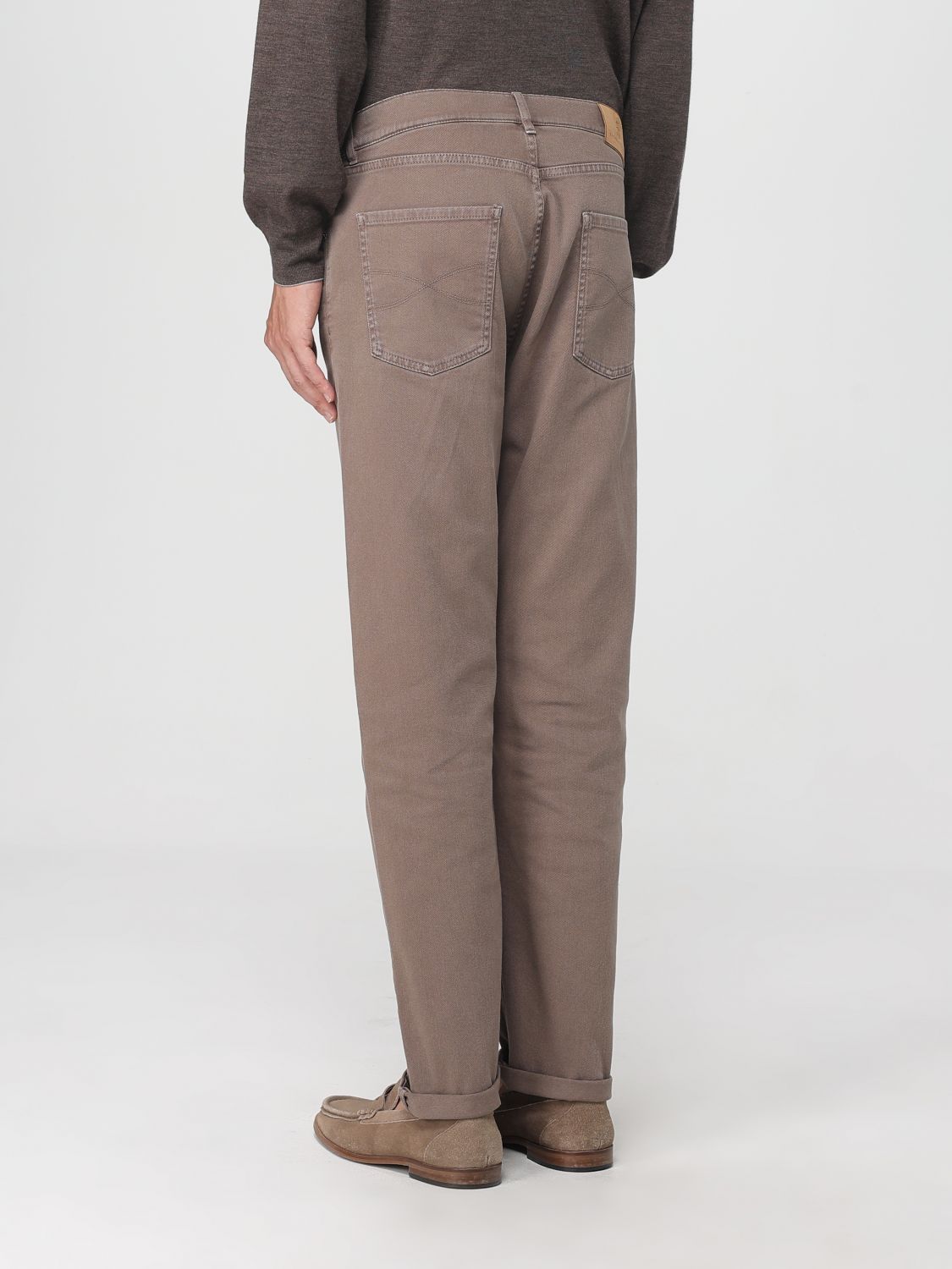 Brunello Cucinelli Jeans With Belt Loops In Brown