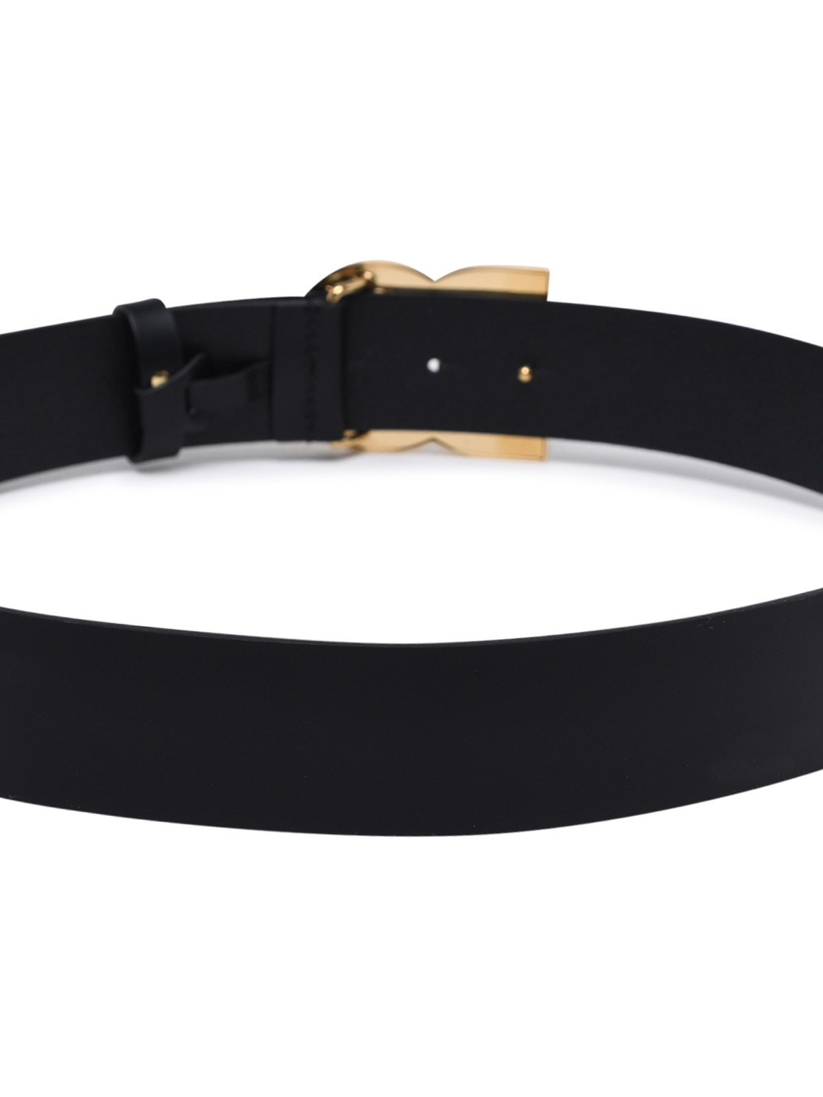Dolce & Gabbana Black Belt With Buckle Closure And Interwoven Design In Leather Man In Black
