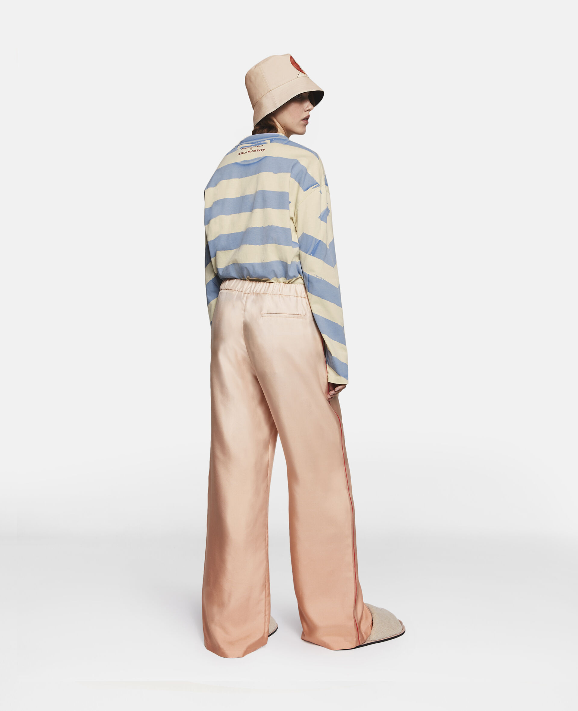 Stella Mccartney Logo-print Trousers In Nude