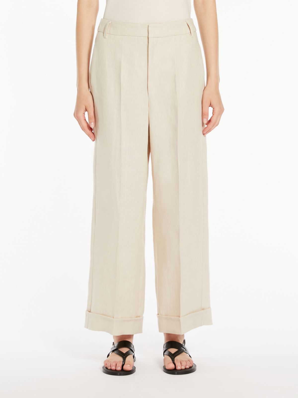 Max Mara Wide-leg Casual Pants In White