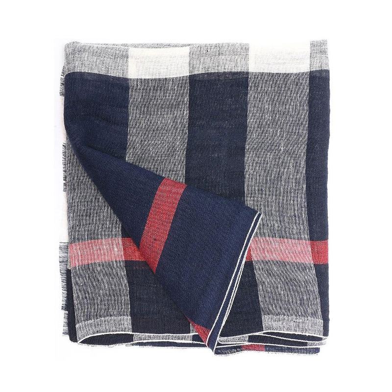 Burberry Checkered Detail Scarf In Black