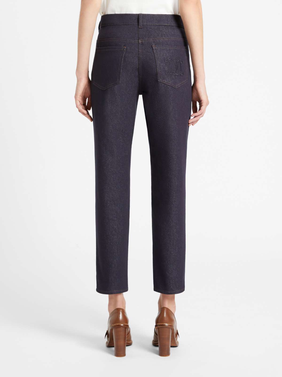 Max Mara Navy Blue Slim Jeans In Black