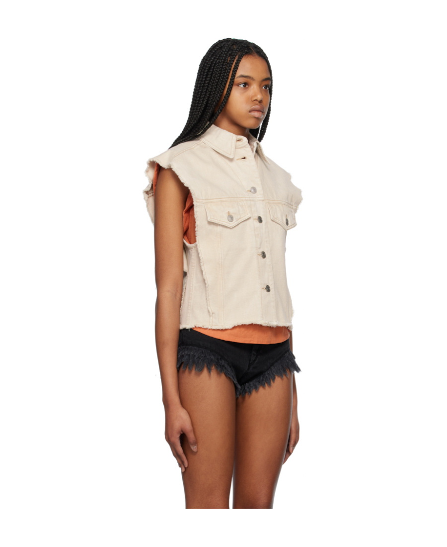 ISABEL MARANT ÉTOILE TYRA SLEEVELESS DENIM JACKET 