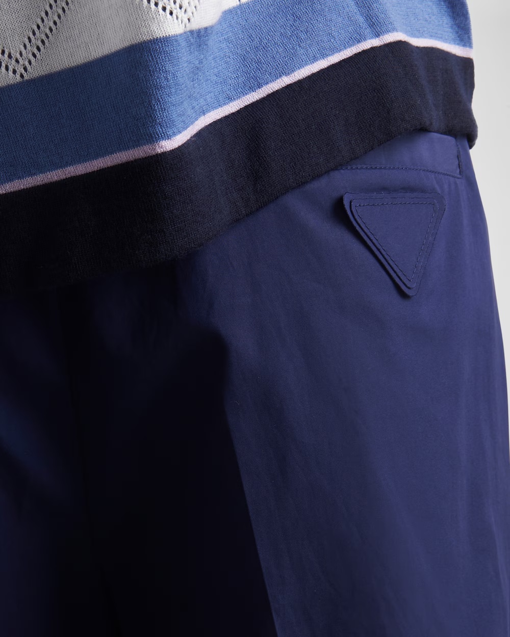 Prada Enamel Triangle-logo Trousers In Black