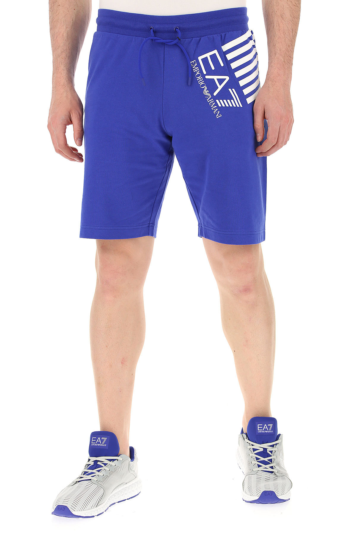 Ea7 Printed Sports Shorts In Blue