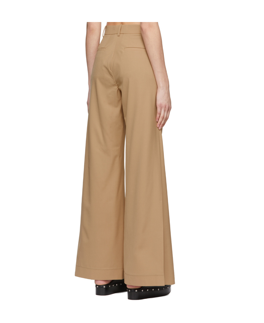 Co Mid-waist Polyester Plain Casual Pants In Nude