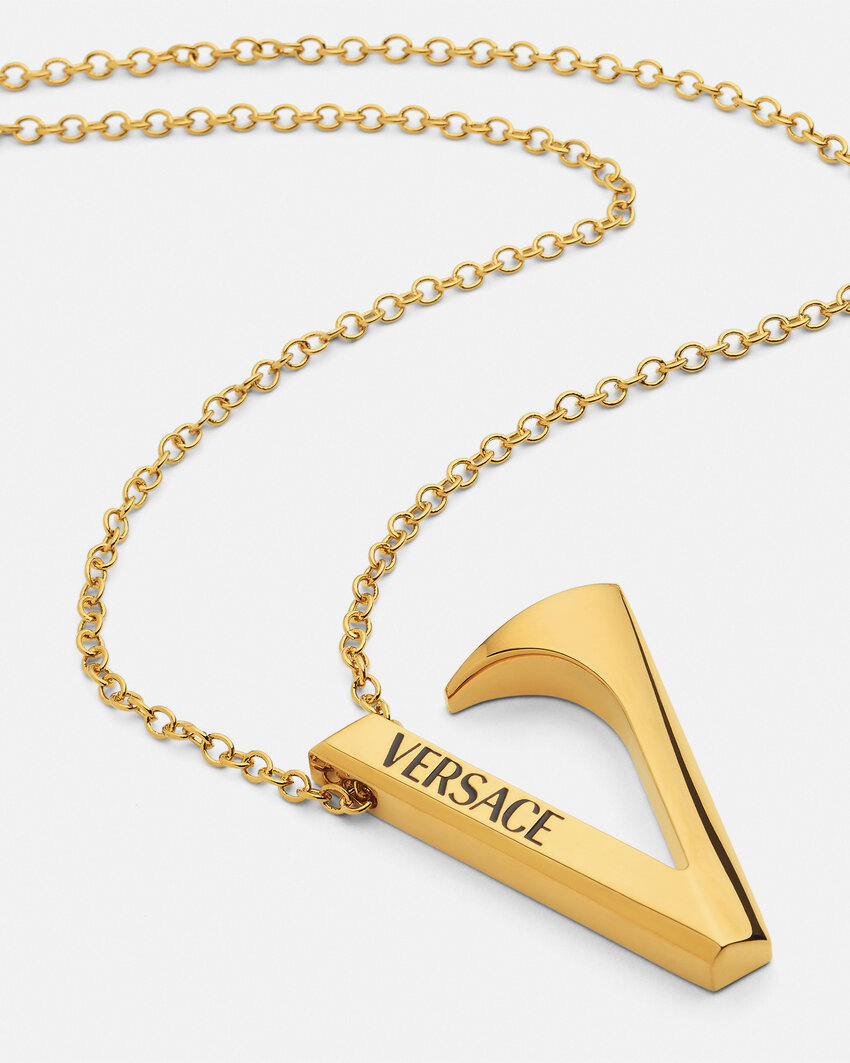 Versace V-shaped Necklace In Gold