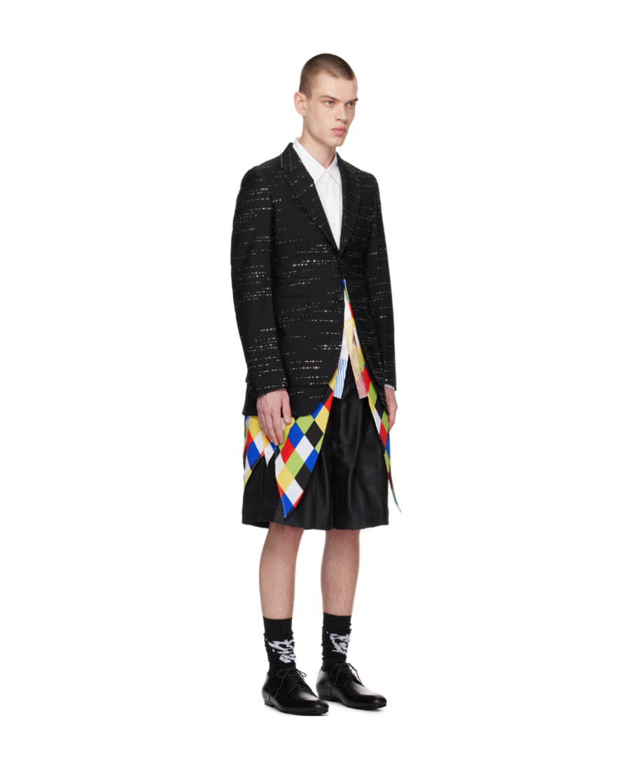 Comme Des Garçons Sequined Suit Jacket In Black